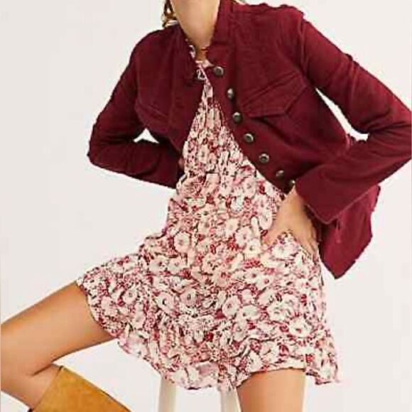 Free People Red Ella Utility Jacket. Small - Picture 10 of 10